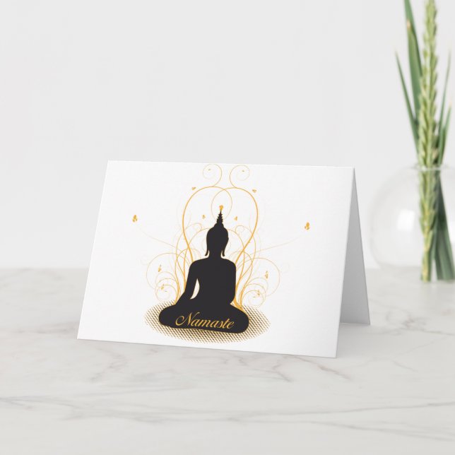 Elegant Namaste Buddha Card (Front)