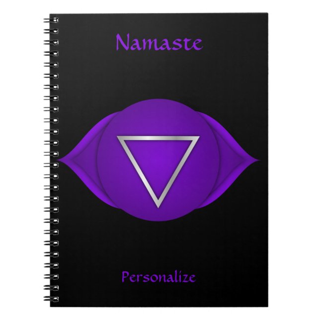 Elegant Namaste Indigo Third Eye Chakra Notebook (Front)
