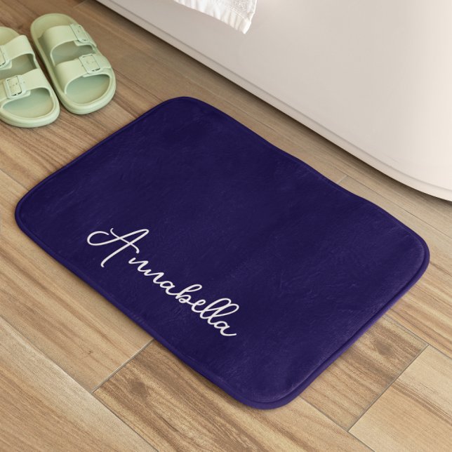 Elegant Name Blue  Bath Mat (Creator Uploaded)