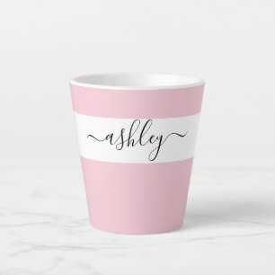 Elegant Name in Script Typography Pink Latte Mug