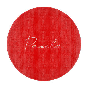 Elegant Name Minimalist Classical Warm Red Cutting Board