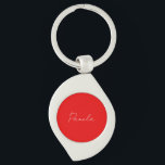 Elegant Name Minimalist Classical Warm Red Key Ring<br><div class="desc">This template can be customised to meet all professional occupations.</div>