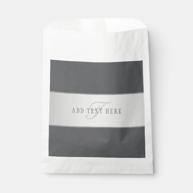 Elegant Name & Monogram Lettering (or other text) Favour Bag (Front)