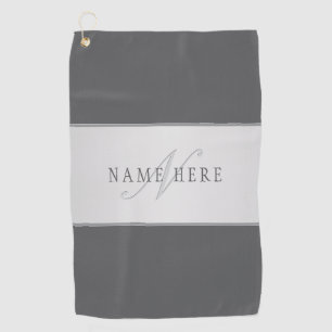 Elegant Name & Monogram Lettering (or other text) Golf Towel