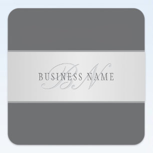 Elegant Name & Monogram Lettering (or other text) Square Sticker