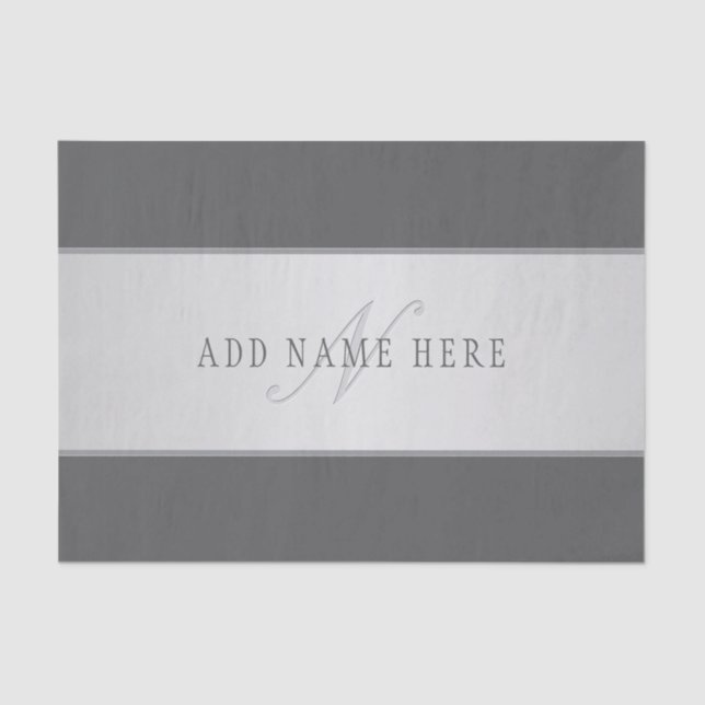 Elegant Name & Monogram Lettering (or other text) Tissue Paper (Front)