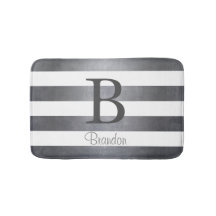 Elegant name monogram striped Grey