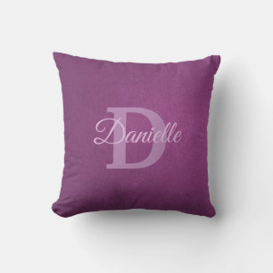 Elegant Name Monogram Template Initial D Script Cushion