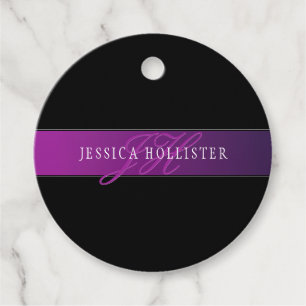 Elegant Name & Monogrammed Initial/s Favour Tags
