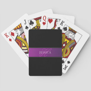 Elegant Name & Monogrammed Initial/s Playing Cards
