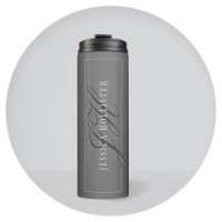 Elegant Name & Monogrammed Initials | Black & Grey