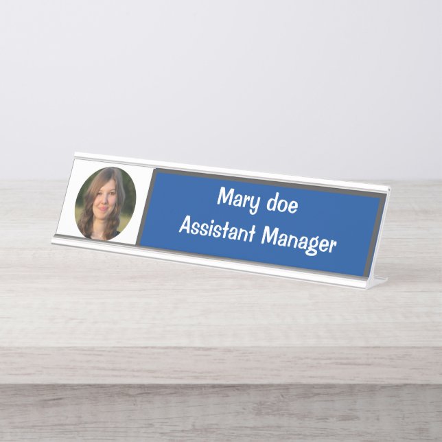 Elegant name plates with photo of the employee (Front)