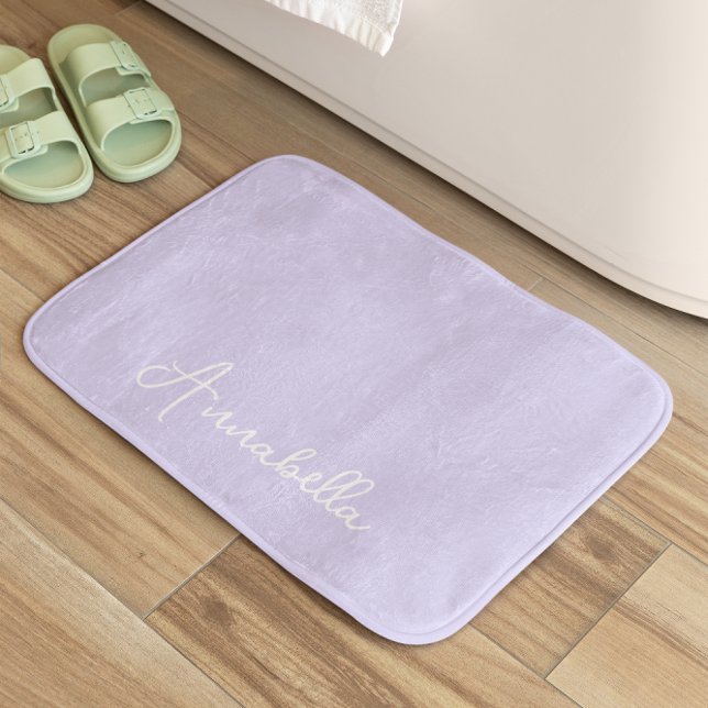 Elegant Name Purple Lavender Bath Mat (Creator Uploaded)