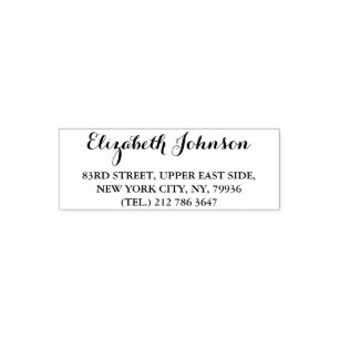 Elegant Name Return Address Mobile Number Custom Self-inking Stamp