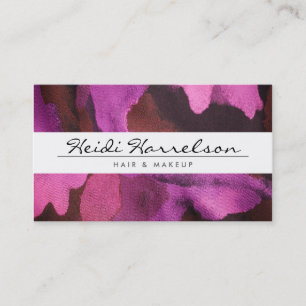 ELEGANT NAME with PINK FLORAL FABRIC Business Card