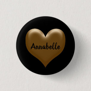 Elegant Named Heart of Gold 3 Cm Round Badge