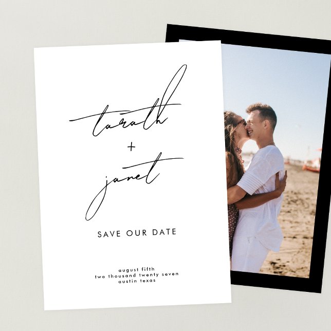 ELEGANT NAMES | 2 Photo QR Code Save OUR Date Invitation (Creator Uploaded)