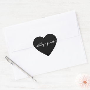 Elegant Names Black Wedding Envelope Seal