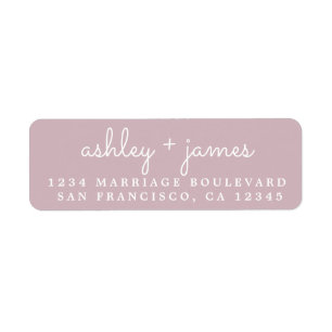 Elegant Names Pastel Purple Wedding Return Address Return Address Label