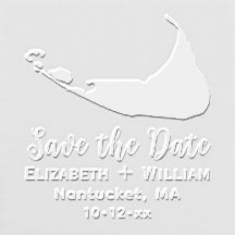 Elegant Nantucket Map Wedding Save the Date
