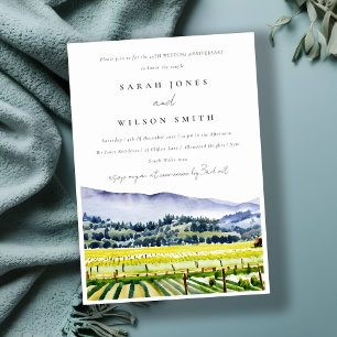 Elegant Napa Valley Vineyard Wedding Anniversary Invitation