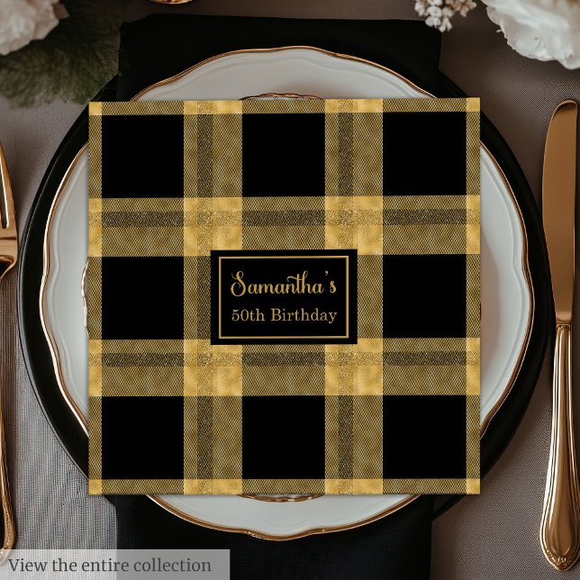 Elegant Napkins Black Gold Glitter Custom Wedding (Elegant Napkins Black Gold Glitter Custom Wedding)