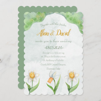 Elegant Narcissus Flower Wedding Invitation