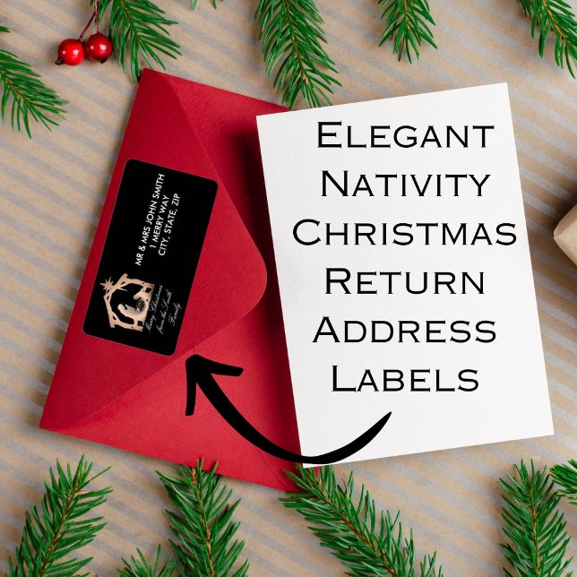 Elegant Nativity Christmas Return Address Label (Elegant Nativity Christmas Return Address Labels)