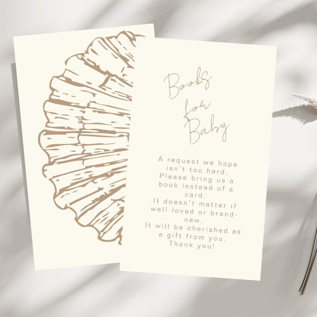 Elegant Natural Clam Shell Books For Baby Shower Enclosure Card (Creator Uploaded)
