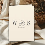 Elegant natural cream initial wedding couples card<br><div class="desc">Elegant natural cream initial wedding couple</div>
