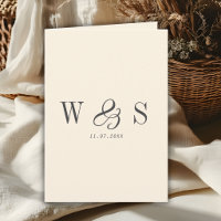 Elegant natural cream initial wedding couples