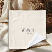 Elegant natural cream initial wedding couples