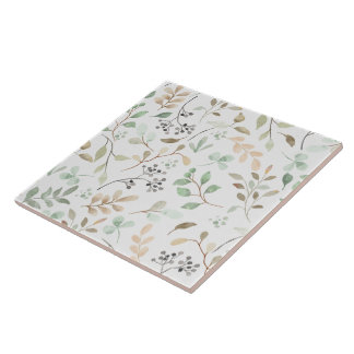 Elegant Nature Floral Decorative Tile Accent