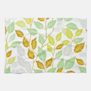 Elegant Nature-Inspired Leaf Design Tea Towel