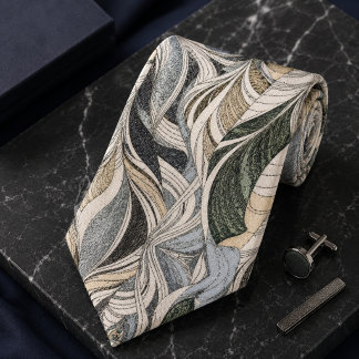 Elegant Nature-Inspired Vintage Botanical Abstract Tie