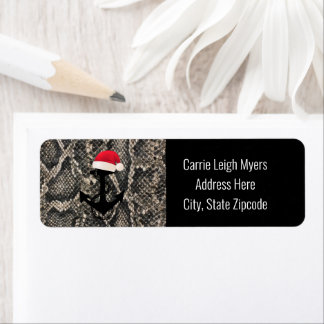 elegant nautical ANCHOR + SANTA HAT | Return Address Label