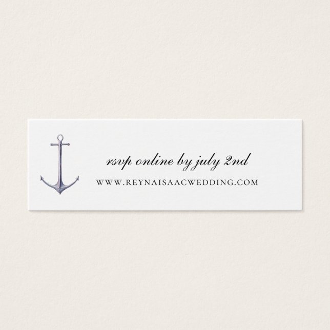 Elegant Nautical Anchor Wedding Website RSVP (Front)