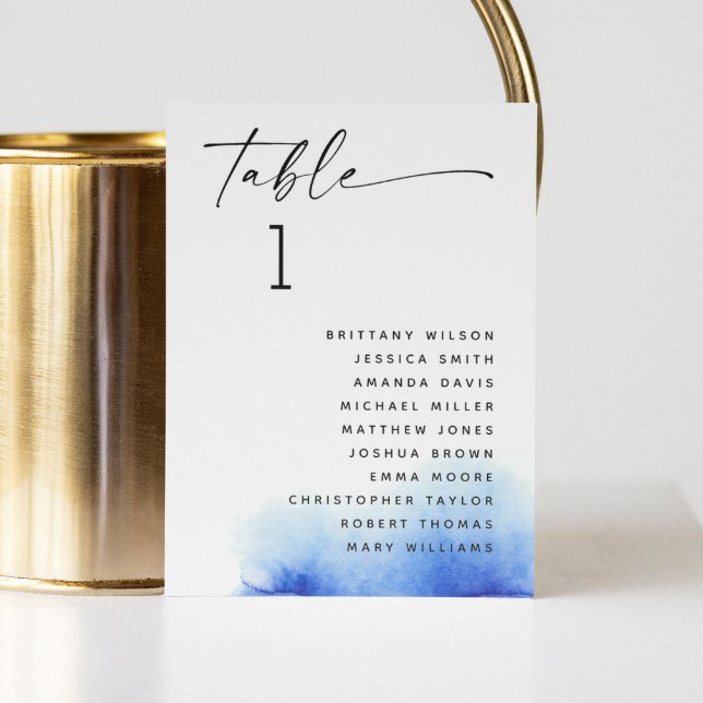 Elegant nautical blue ocean wedding seating chart invitation (Creator Uploaded)