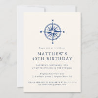 Elegant Nautical Compass Adult Birthday Party