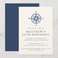 Elegant Nautical Compass Adult Birthday Party 