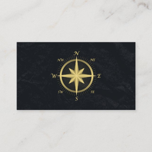 Elegant Nautical Compass  Business Card (Front)