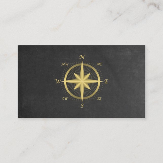 Elegant Nautical Compass  Business Card (Front)