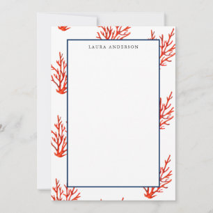 Elegant Nautical Coral Reef flat Note Card