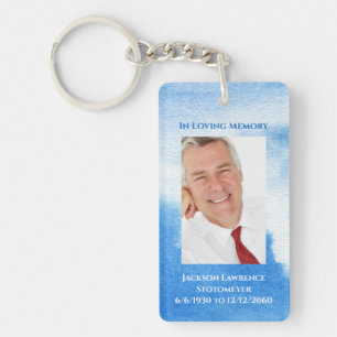 Elegant Nautical In Loving Memory Photo Memorial  Key Ring