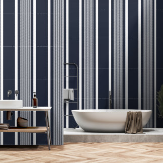Elegant Nautical Navy and White Stripes Wallpaper