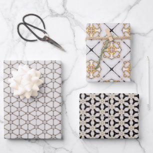 Elegant Nautical Navy and White Wrapping Paper Set