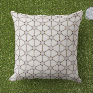 Elegant Nautical Navy Gold and White Design Cushion