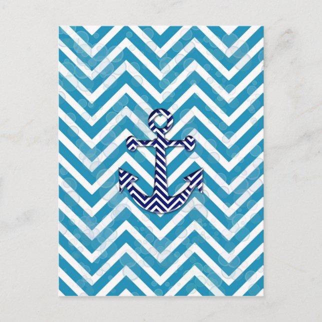 Elegant Nautical Theme with Anchor Postcard (Front)