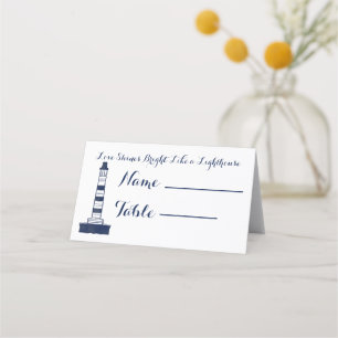 Elegant Nautical Wedding-Navy Blue, RSVP Place Card