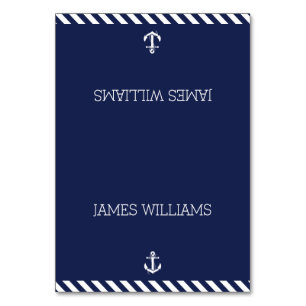 Elegant Nautical Wedding Place Cards With Stripes